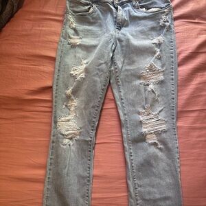 Levi's Blue Skinny Distressed Jeans